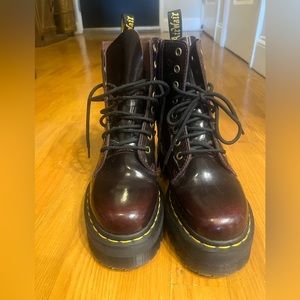 Burgundy Platform Doc Martens